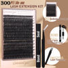 Picture of Geeneiya Volume Lash Clusters Kit DIY Lash Extension Kit D Curl Eyelash Extensions with Waterproof Lash Bond and Seal Waterproof Tweezers,10-14mm Eye Corner Eyelashes and 16-18MM Cluster Lashes 300Pcs