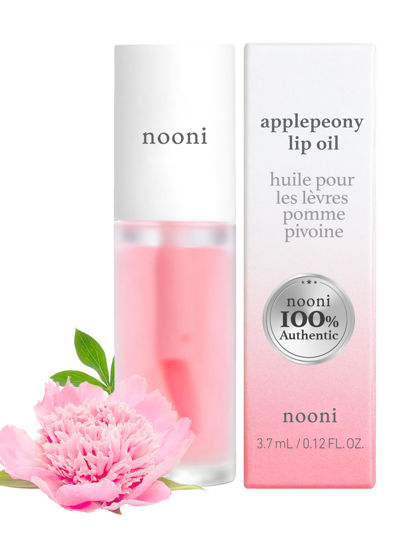 Picture of NOONI Korean Lip Oil - Applepeony | Lip Stain, Korean Lip Tint, Long-Lasting, Moisturizing, Plumping, Revitalizing for Dry Lips, Waterproof, No Peel Off, Baby Pink Lips, Gift, 0.12 Fl Oz