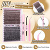 Picture of DIY Eyelash Extension Kit 320pcs Individual Lashes Black Brown Mix 9-16mm Lash Clusters Kit with Lash Bond and Seal and Lash Applicator for Lash Extension Beginners by Yawamica