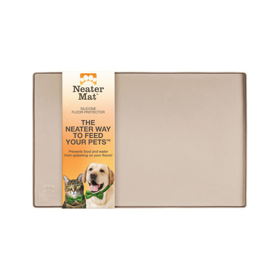 Picture of Neater Pet Brands Neater Mat - Waterproof Silicone Pet Bowls Mat - Protect Floors from Food & Water (Cappuccino, 16" x 10" Silicone)