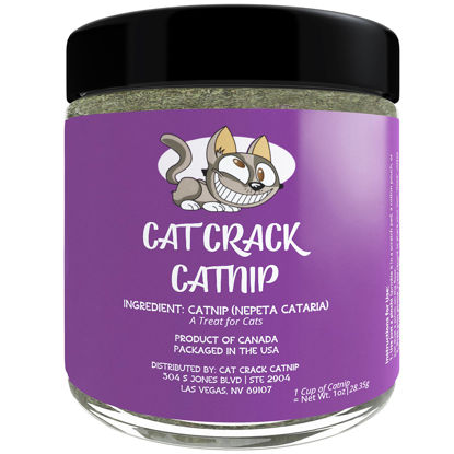 Picture of Cat Crack Catnip, Zoomie-Inducing Cat Nip Blend, North American Made & 100% Natural, Safe & Non-Addictive Catnip Treats Used to Supplement Catnip Toys, Catnip Spray, & Cat Accessories (1 Cup)