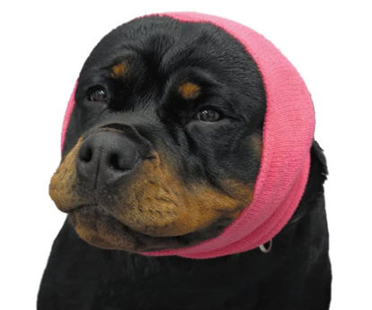 Picture of Happy Hoodie The Original Calming Band for Dogs & Cats - for Anxiety Relief & Calming Dogs - Noise Canceling for Dogs - The Force Drying & Grooming Miracle Tool Since 2008 (X-Large, Pink)