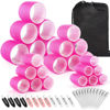 Picture of shynek Hair Rollers 48 Pcs Set, 24Pcs Hair Rollers 4 Sizes and 24 Pcs Hair Clips for Long Medium Short Hair (Pink)