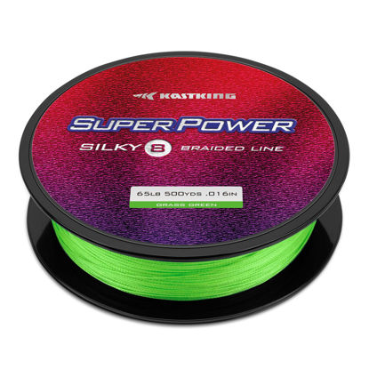 Picture of KastKing Superpower Silky8 Braided Fishing Line, Grass Green, 8 Strand, 40LB, 150Yds