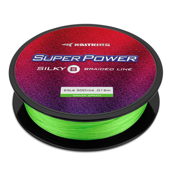 Picture of KastKing Superpower Silky8 Braided Fishing Line, Grass Green, 8 Strand, 40LB, 150Yds