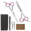 Picture of Professional Home Hair Cutting Kit - Quality Home Haircutting Scissors Barber/Salon/Home Thinning Shears Kit with Comb and Case for Men and Women (Pink)