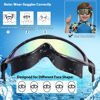 Picture of Kids Goggles for Swimming 2 Pack No Leaking Anti-Fog Outer Eye Fit with Wide View UV Protection Crystal Clear Watertight Swim Goggles with nose cover Suitable for Children Youth Boys Girls Age 3 to 15