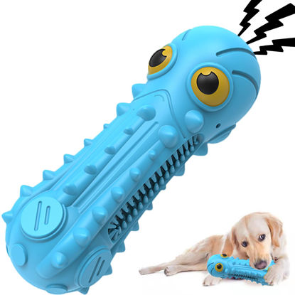 Picture of ZIKATON Dog Squeaky Toys for Aggressive Chewers, Durable Dog Chew Toys for Large Medium Breed Dog, Dog Toys, Tough Durable Dogs Toys with Natural Rubber (Bule Octopus, for Larege Dogs)