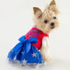 Picture of Fitwarm Happy 4th of July Dog Tulle Dress, Patriotic Dog Clothes for Small Dogs Girl, Cat Apparel, Red, Royal Blue, XSmall