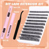 Picture of DIY Lash Extension Kit 200pcs Cluster Eyelash Extensions Kit Wispy Lash Clusters Kit with Bond and Seal and Remover Lash Tweezers Individual Lashes Kit C D Curl Eyelash Clusters by Ruairie