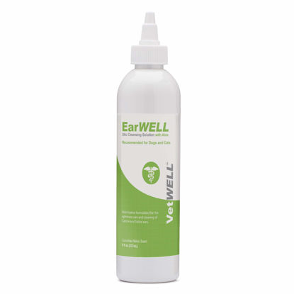 Picture of VetWELL Ear Cleaner for Dogs and Cats - Otic Rinse for Infections and Controlling Ear Infections and Odor in Pets - 8 oz (Cucumber Melon)