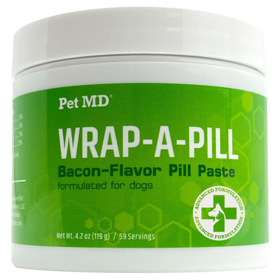 Picture of Pet MD Wrap A Pill Bacon Flavor Pill Paste for Dogs - Create a Pocket to Hide Pills and Medication - 59 Servings