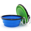 Picture of Collapsible Bowls, 2 Pack Water Bowls for Cats Dogs, Portable Pet Feeding Watering Dish for Walking Parking Traveling with 2 Carabiners (Large, Blue+Green)