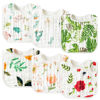 Picture of Zainpe 6Pcs Snap Muslin Cotton Baby Bibs Summer Cactus Patterns Infants Drooling Bib Soft Absorbent Adjustable Burp Cloths Feeding Bibs for Newborns Girls Boys Toddlers Teething Eating 0-36 Months