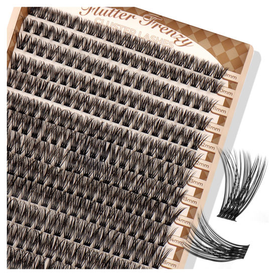 Picture of LASHVIEW Lash-Extension-Clusters 280pcs D Curl Lash Clusters Natural Look Cluster Lashes Extensions Super Thin Band & Soft Lashes Reusable 9-16mm MIX (60D)