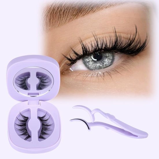 Picture of ALICE Magnetic Eyelashes Reusable Manga Magnetic Lashes Kit with Applicator No Glue Needed Natural Magnetic Eyelashes without Eyeliner 4 Magnets Easy to Wear and Remove