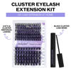 Picture of DIY Lash Extension Kit Cluster Lashes Kit Cluster Eyelash Extensions Individual Cluster Lash Glue Eyelash Cluster with Super Hold Mascara Brush Bond Lash Glue Home Use(Volume/Hybrid+Lash Band)