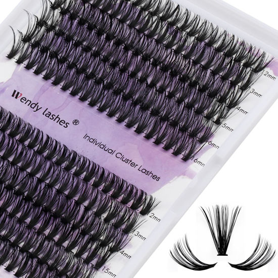 Picture of 40/50D Cluster Lashes Individual Lash Clusters 12-16mm Mixed Length C/D Curl Eyelash Light DIY Lash Clusters Thin Band Eyelash Soft Lashes that Look Like Eyelash Extensions(40/50D-D,12-16mm Mixed)