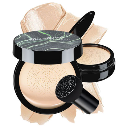 Picture of Mushroom Head Air Cushion CC Cream - BB Cream Face Makeup Foundation for Mature Skin Moisturizing Concealer Brighten Long-Lasting, Even Skin Tone for All Skin Types, Ivory Color