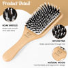 Picture of URTHEONE Hair Brush,Boar Bristle Hair Brushes and Styling Comb Set for Women Men Kids, Best Natural Wooden Paddle Hairbrush for Wet or Dry Hair Detangling Smoothing Massaging