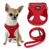 Picture of YIMEIS Dog Harness and Leash Set, No Pull Soft Mesh Pet Harness, Reflective Adjustable Puppy Vest for Small Medium Large Dogs, Cats (Red 02, Small (Pack of 1)