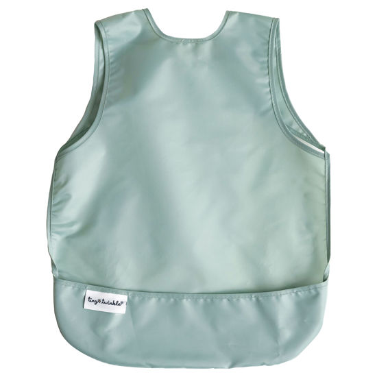 Picture of Tiny Twinkle Mess Proof Baby Bib - Waterproof Baby Apron - Machine Washable - PVC, BPA, & Phthalate Free - Great Travel Bib for Baby Eating - Baby Food Bibs (Sage Green, Large 2-4 Years)