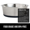 Picture of Gorilla Grip Stainless Steel Metal Dog Bowl Set of 2, Rubber Base, Heavy Duty Feeding Dishes, Food Grade BPA Free, Less Sliding, Quiet Pet Bowls for Cats and Dogs, Holds 2 Cups (16 fl oz), Black