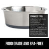 Picture of Gorilla Grip Stainless Steel Metal Dog Bowl Set of 2, Rubber Base, Heavy Duty Feeding Dishes, Food Grade BPA Free, Less Sliding, Quiet Pet Bowls for Cats and Dogs, Holds 2 Cups (16 fl oz), Gray