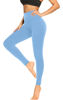 Picture of Soft Leggings for Women - High Waisted Tummy Control No See Through Workout Yoga Pants(Light Blue,Small-Medium)