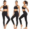 Picture of Womens Crossover Leggings Yoga Pants - Super Soft Tummy Control Workout Tignts (Black-Cross Waist, Large-X-Large)