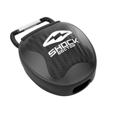 Picture of Shock Doctor Ventilated Mouth Guard Case, Universal Storage for Adult & Youth Sizes, Black Chrome