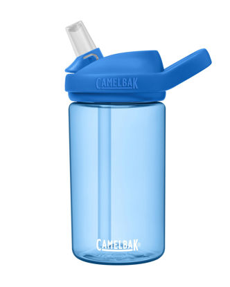 Picture of CamelBak eddy+ 14oz Kids Water Bottle with Tritan Renew - Straw Top, Leak-Proof When Closed, True Blue