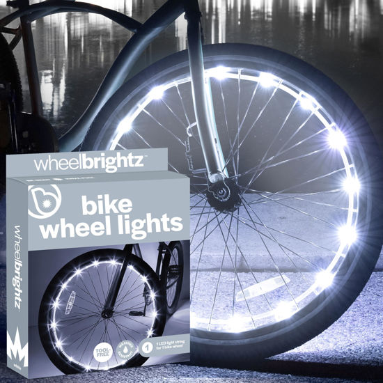 Picture of Brightz WheelBrightz LED Bike Wheel Light, White - Pack of 1 Tire Light - Bike Wheel Lights Front and Back for Night Riding - Battery Powered Bike Lights for Boys Girls Kids Gift Present