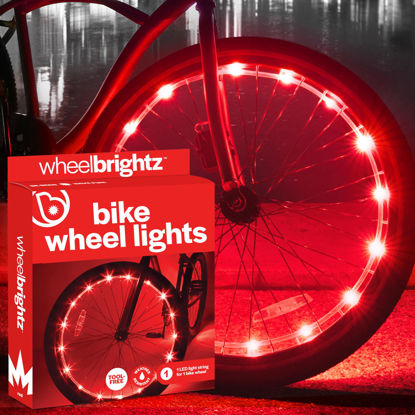 Picture of Brightz WheelBrightz LED Bike Wheel Light, Red - Pack of 1 Tire Light - Bike Wheel Lights Front and Back for Night Riding - Battery Powered Bike Lights for Boys Girls Kids Gift Present