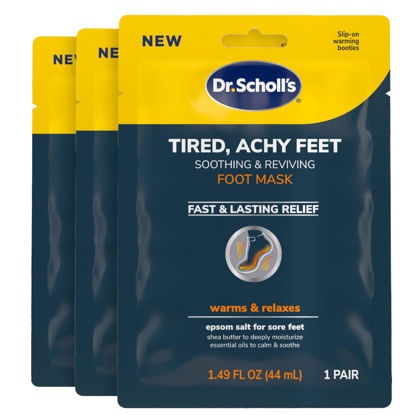 Picture of Dr. Scholl's® Tired, Achy Feet Soothing & Reviving Foot Mask, 3 Pair, Warming Booties