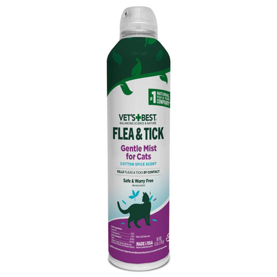 Picture of Vet’s Best Flea and Tick Gentle Mist for Cats - Cotton Spice Scent - Plant-Powered Flea and Tick Prevention - Pest Protection for Pets - Gentle Spray - 6.3oz