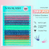 Picture of VAVALASH 7 Colors DIY Lash Extensions Kit 40D Colored Individual Cluster Lashes D Curl Lash Clusters Faux Mink Slik Wispy False Lashes Easy Lash Extension DIY at Home (Color-40D-0.07-D-16mm-Kit)