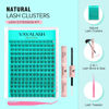 Picture of VAVALASH Natural Lash Clusters Kit 9-11mm Cluster Lashes Wispy Lash Extensions Volume Individual Cluster Lashes Self Application Eyelash Extensions DIY at Home (Natural,kit)