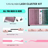 Picture of VAVALASH DIY Lash Extensions Kit Individual Cluster Lashes Kit with 280 Lash Clusters 20D+30D-0.07-D-10-16Mix, Lash Bond and Seal, Lash Applicator for DIY Eyelash Extensions at Home（Kit-20D+30D)