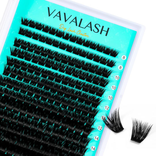 Picture of VAVALASH 168 PCS Individual Cluster Lashes DIY Eyelash Extension Light and Soft Faux Mink Slik Lash Clusters Easy Full Lash Extensions DIY at Home (Y19, C Curl-8-16MIX)