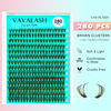 Picture of VAVALASH Brown DIY Lash Extension Kit 40D Individual Cluster Lashes Kit 0.07D-9-16mm Lash Clusters, Lash Bond and Seal, Lash Tweezer for DIY Eyelash Extension at Home（Kit-Brown-40D）