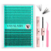 Picture of VAVALASH DIY Lash Extension Kit 280 Cluster Individual Lashes Kit 10D 20D 0.07D-10-16mm Lash Clusters, Lash Bond and Seal, Lash Tweezer for DIY Eyelash Extension at Home（Kit-10D+20D-0.07D-10-16MIX）