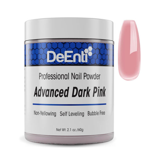 Picture of DeEnti Acrylic Nail Powder, 2oz Dark Pink Acrylic Powder Dip for Nails, Long Lasting Salon Quality, Bubble Free Professional Nail Powder for Manicure, Nail Art, Fake Nails, Nail Carving & Extensions