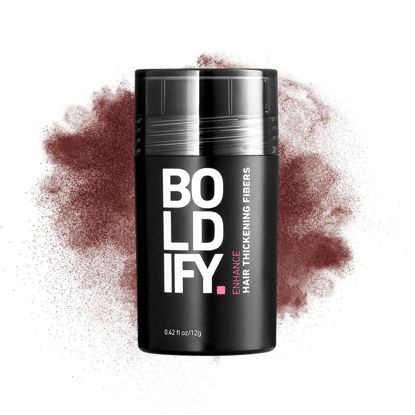 Picture of BOLDIFY Hair Fibers (12g) Fill In Fine and Thinning Hair for an Instantly Thicker & Fuller Look - Best Value & Superior Formula -14 Shades for Women & Men - DARK AUBURN