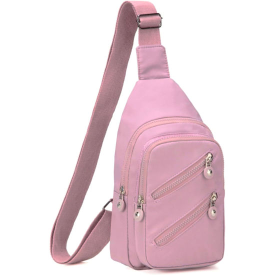 Picture of Crossbody Small Sling Backpack Sling Bag for Women, Chest Bag Daypack Fanny Packs Cross Body Bag for Hiking Traveling Outdoors - Lilac