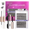 Picture of Lash Extension Kit 144 Pcs Individual Lash Clusters with Lash Bond and Seal Super Hold Eyelash Tweezers Lash Remover Soft Light DIY Eyelash Extension Kit at Home 10-16mm C/D Curl - OP28