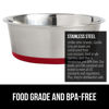 Picture of Gorilla Grip Stainless Steel Metal Dog Bowl Set of 2, Rubber Base, Heavy Duty, Rust Resistant, Food Grade BPA Free, Less Sliding, Quiet Pet Bowls for Cats and Dogs, Holds 3 Cups (24 fl oz), Red