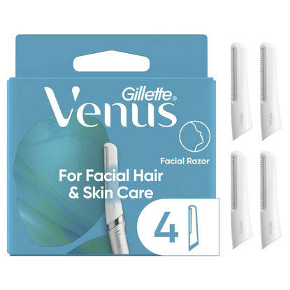 Picture of Gillette Venus Facial Razor Refills, Dermaplaning Exfoliating Replacement Blades, 4-Count