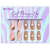 Picture of BTArtbox Press On Nails Medium - Coffin Designed Nail Tips kits with Glue, Glossy & Natural Reusable Coffin Fake Nails in 15 Sizes - 30PCS Stick On Nails Kit for Women Wife Gifts, Latte Love