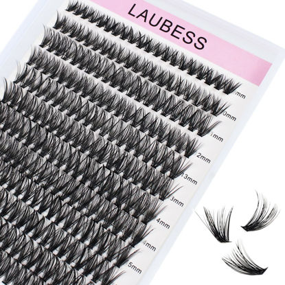 Picture of Cluster Eyelash Extensions Mixed LAUBESS Eyelash Clusters 40D Lash Clusters DIY Lash Extension Individual Lashes Natural Cluster Lashes Eyelash Extension (40D-0.05D-9-16mm)